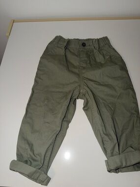 H&M Olive Cotton Casual Pants for Kids